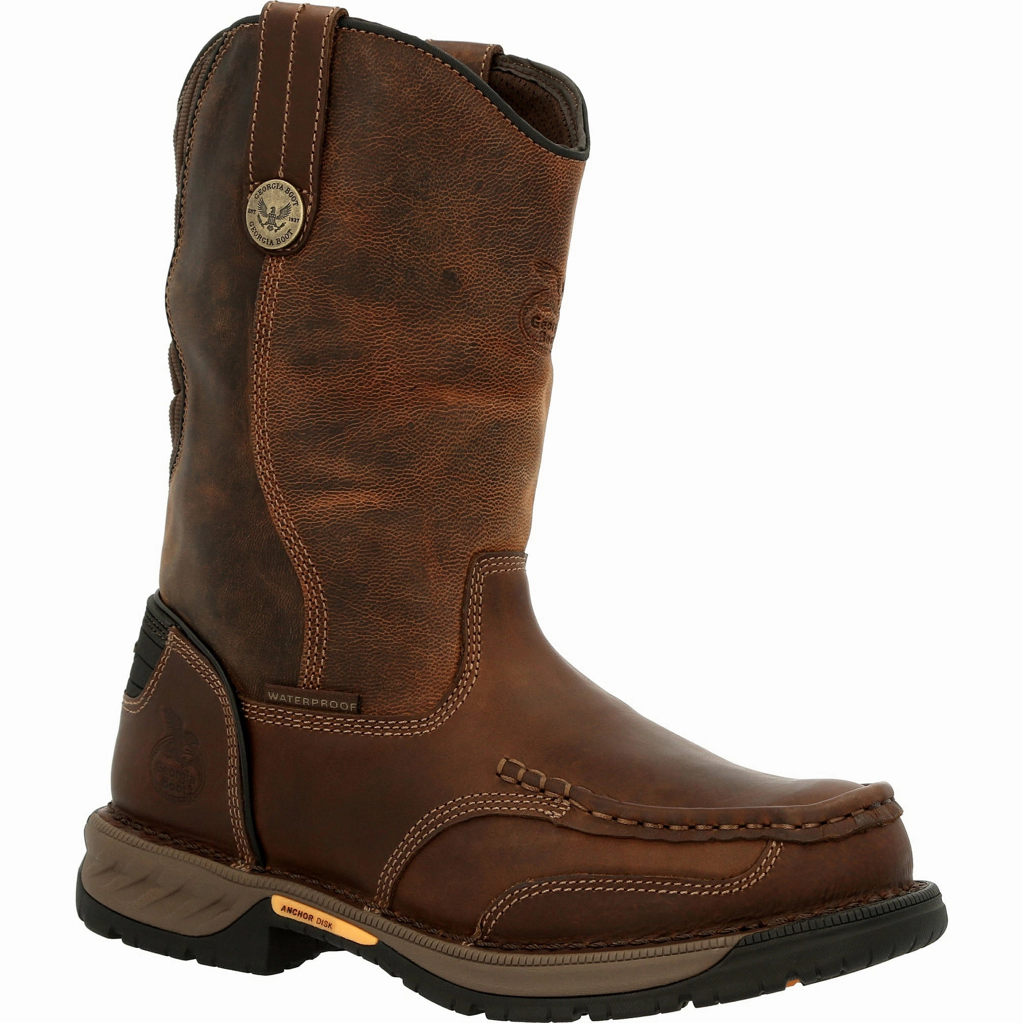 Georgia Boot Athens 360 Men's Waterproof Pull-on Work Boots Gb00441 In Brown Easy Walk High-quality