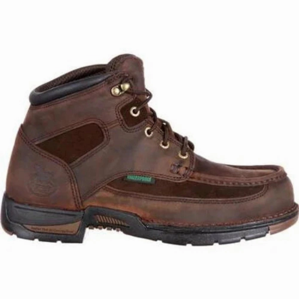 Durable Welted Construction Georgia Boot Athens Men's Waterproof Steel Toe Work Boots G7603 In Brown