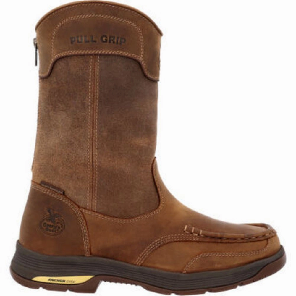 Stain Resistant Georgia Boot Athens Superlyte Men's Waterproof Wellington Alloy Toe Pull-on Boots Gb00550 In Brown