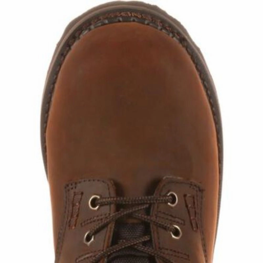 Wool blend Thermal Core Rainy Day Commuter Georgia Boot Brookville Men's Steel Toe Waterproof Work Boots G7334 In Brown