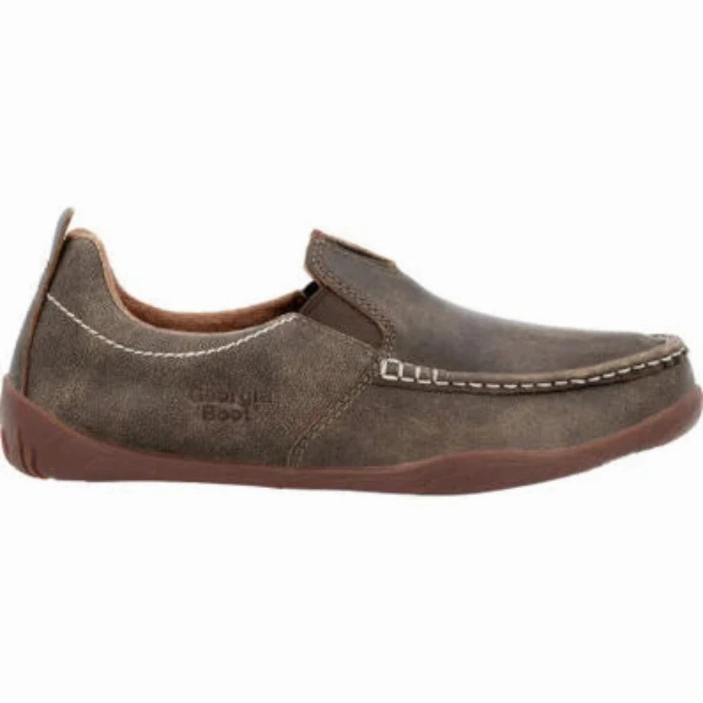 Ski Resort Visitor Georgia Boot Cedar Falls Men's Moc-toe Slip On Gb00560 In Brown