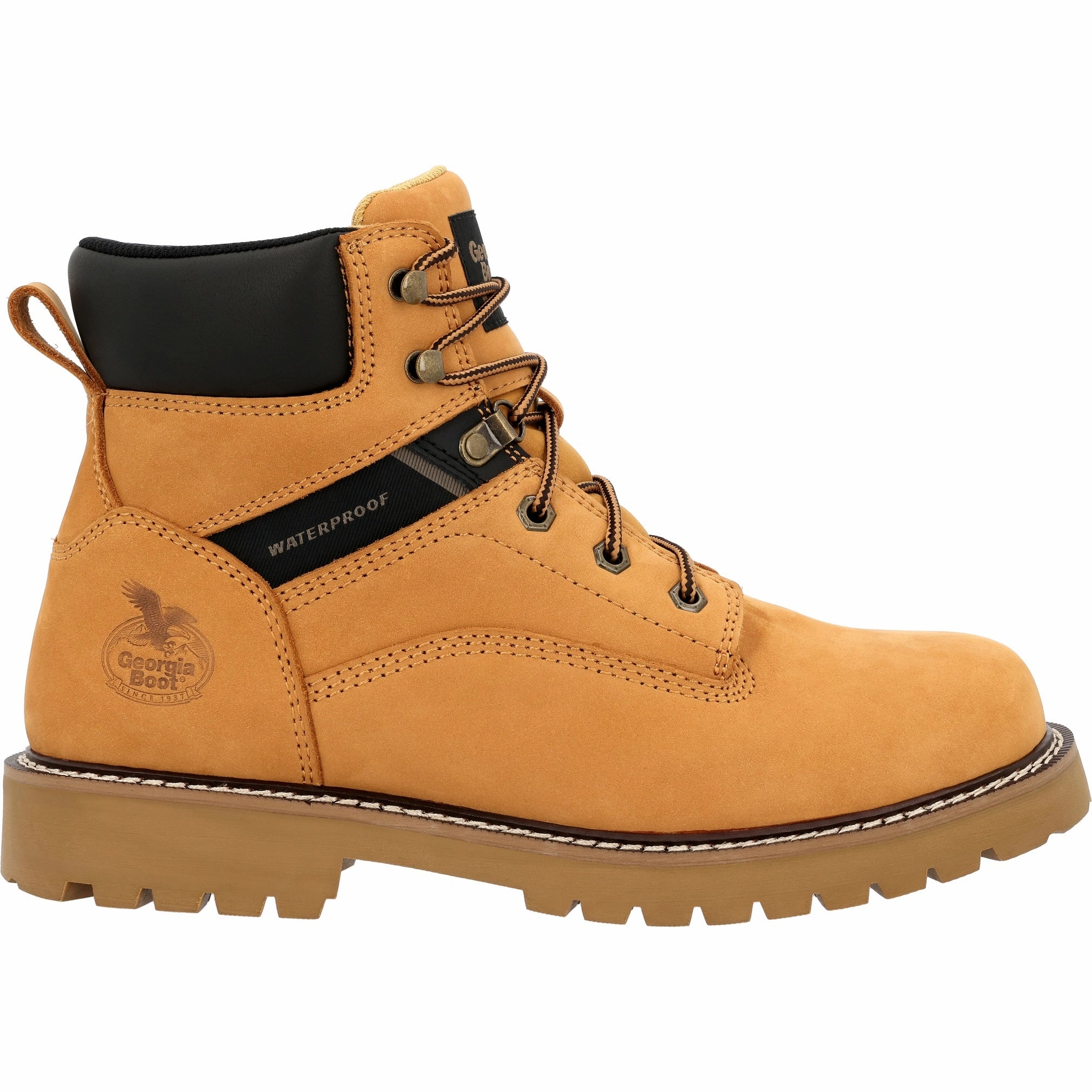 Worksite Comfort Georgia Boot Core 37 Steel Toe Waterproof Men's Work Boots Gb00673 In Wheat