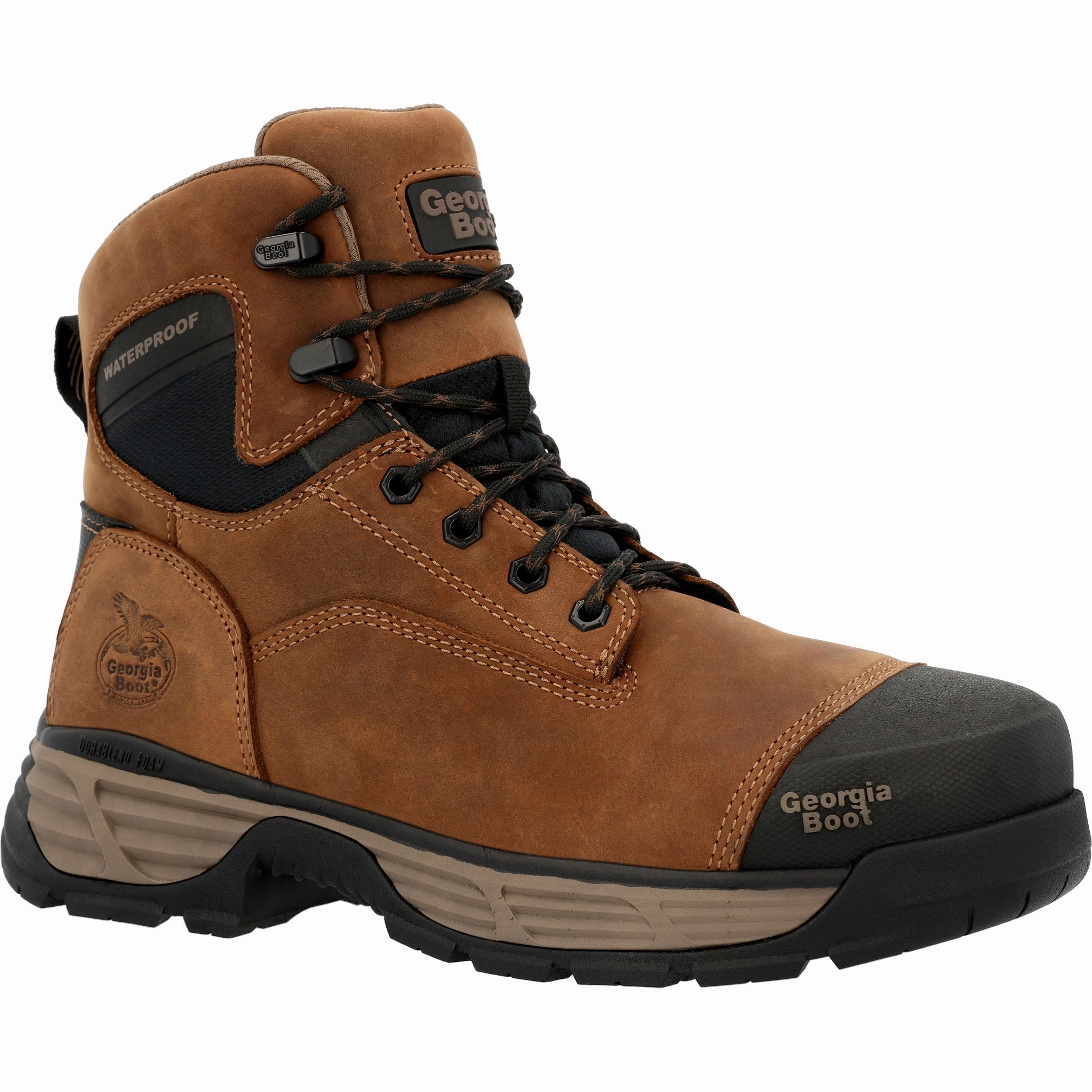 Long Lasting Comfort Shoes All Weather Protection Georgia Boot Durablend Edge 6" Waterproof Alloy Toe Men's Work Boot Gb00679 In Brown