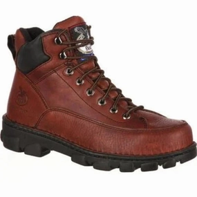 Cozy Lined Georgia Boot Eagle Light Men's Load Steel Toe Work Boots G6395 In Brown