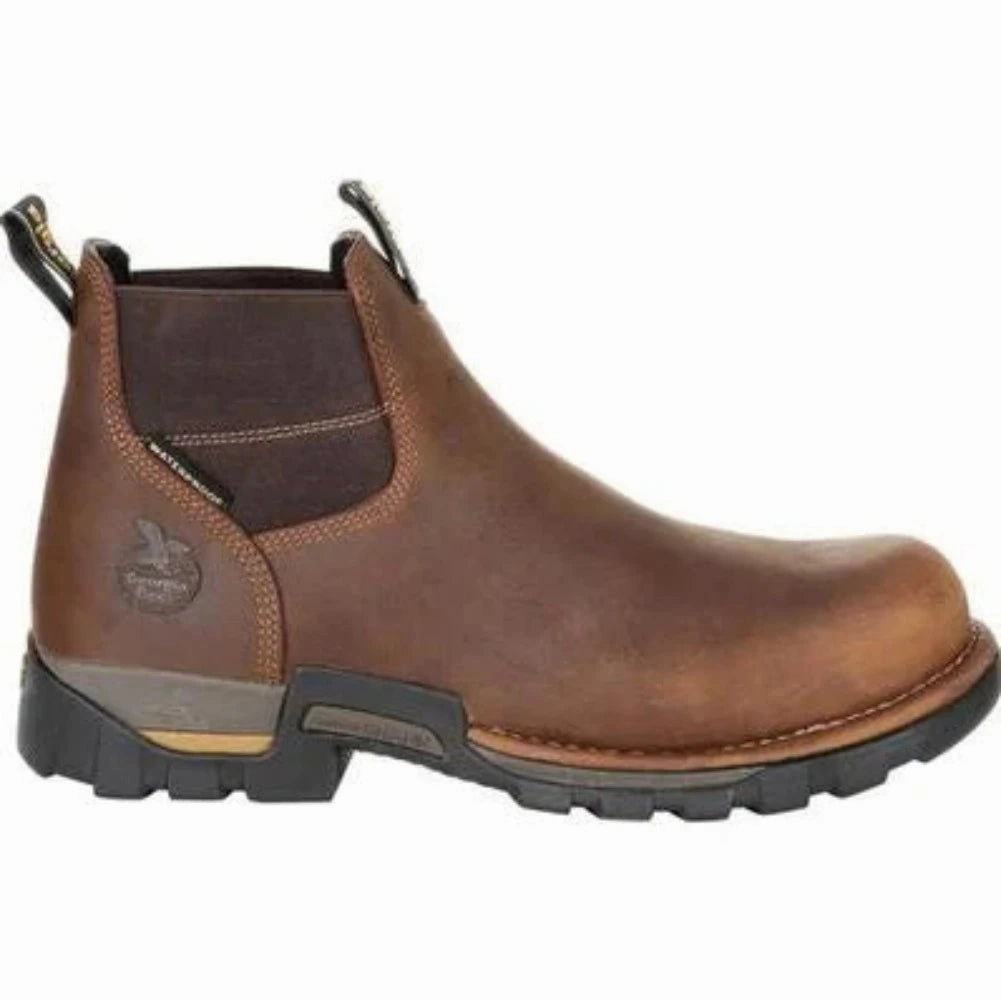 Comfortable Padding Versatile Look Georgia Boot Eagle One Men's Waterproof Chelsea Work Boots Gb00315 In Brown