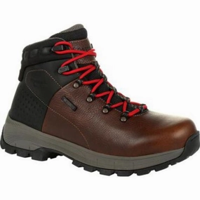 Georgia Boot Eagle Trail Men's Alloy Toe Waterproof Boots Gb00397 In Brown High Traction Trail Runner