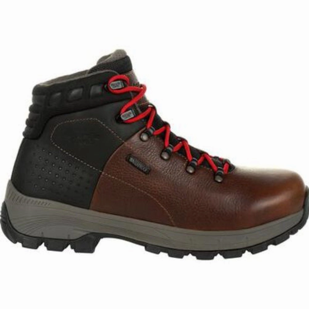 Georgia Boot Eagle Trail Men's Alloy Toe Waterproof Boots Gb00397 In Brown Soft Cushion Collar Kid Fun
