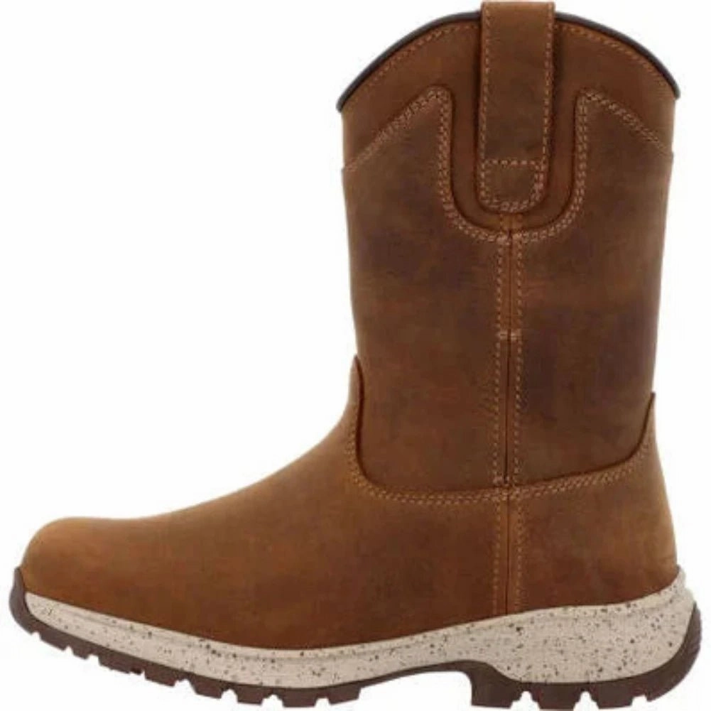 Grippy Outsole Functional Minimalist Georgia Boot Eagle Trail Women's Pull-on Work Boots Gb00645 In Brown
