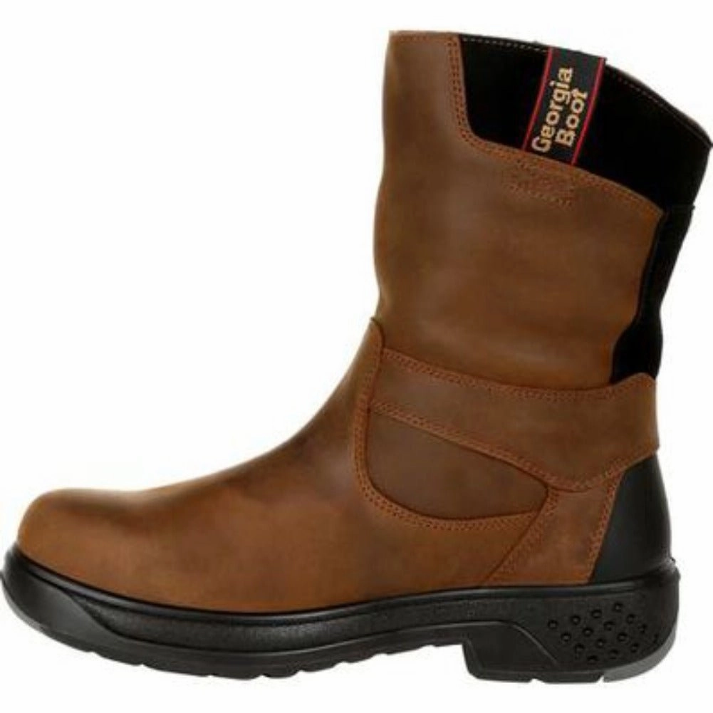 Georgia Boot Flx Point Men's Waterproof Composite Toe Work Boots G5644 In Brown Nude Soft