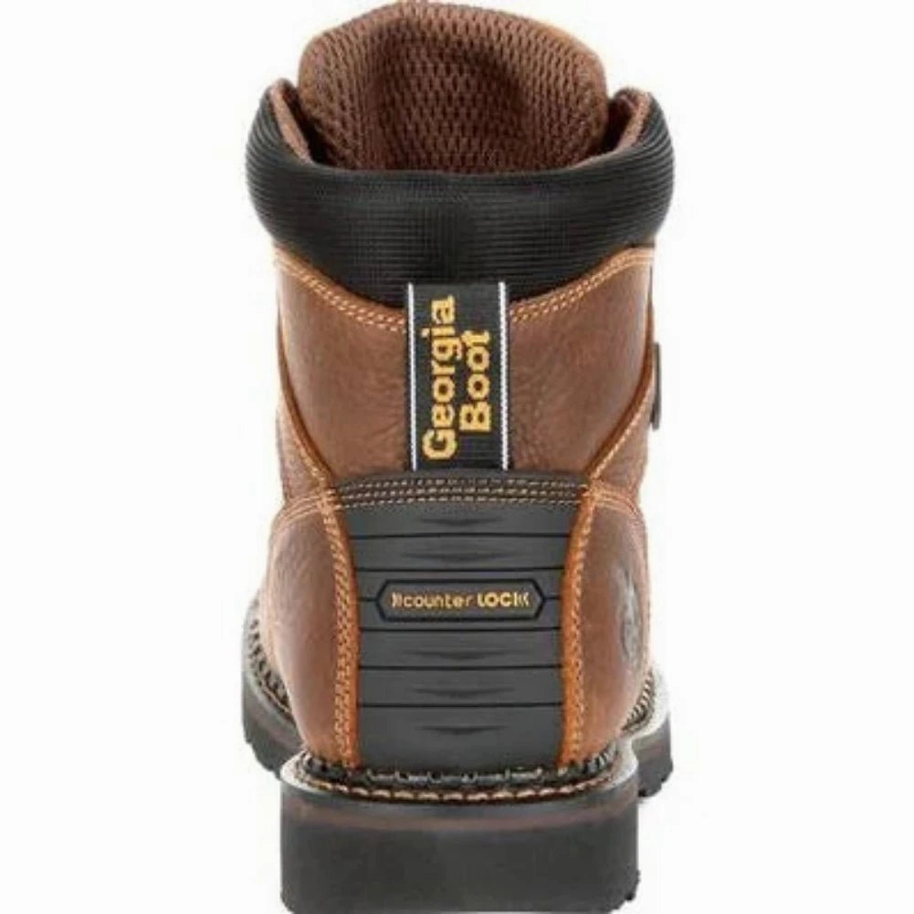 High Traction All Day Worker Georgia Boot Giant Revamp Men's Waterproof Work Boots Gb00316 In Brown