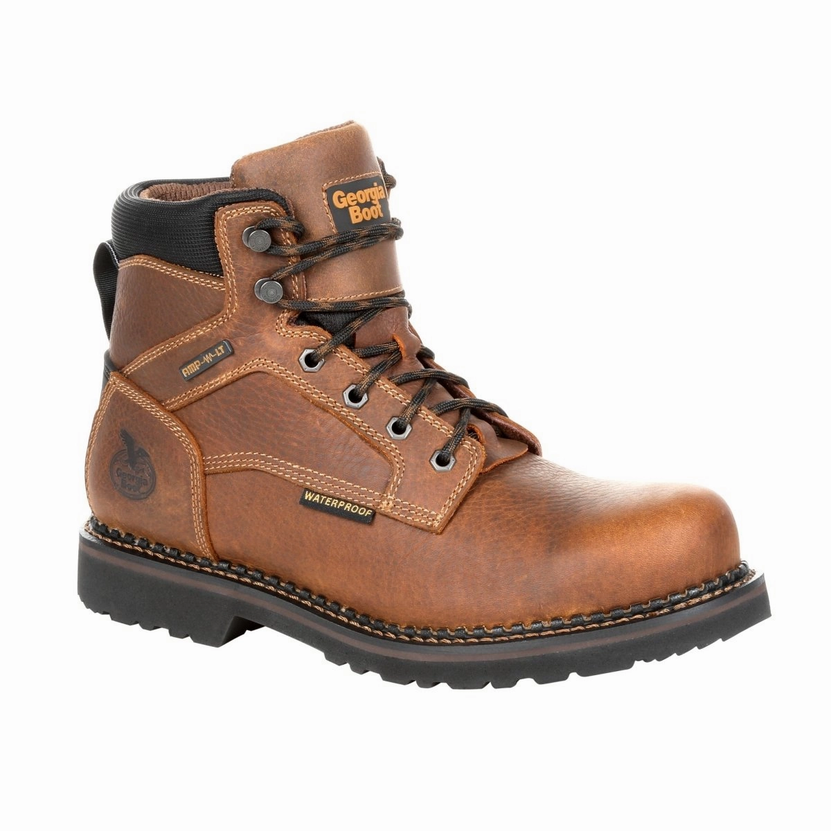 Georgia Boot Giant Revamp Men's Waterproof Work Boots Gb00317 In Brown Light Step Sporty Design