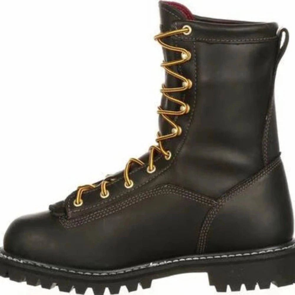 Georgia Boot Low Heel Logger Men's Waterproof Insulated Boots G8040 In Black Anti-fungal
