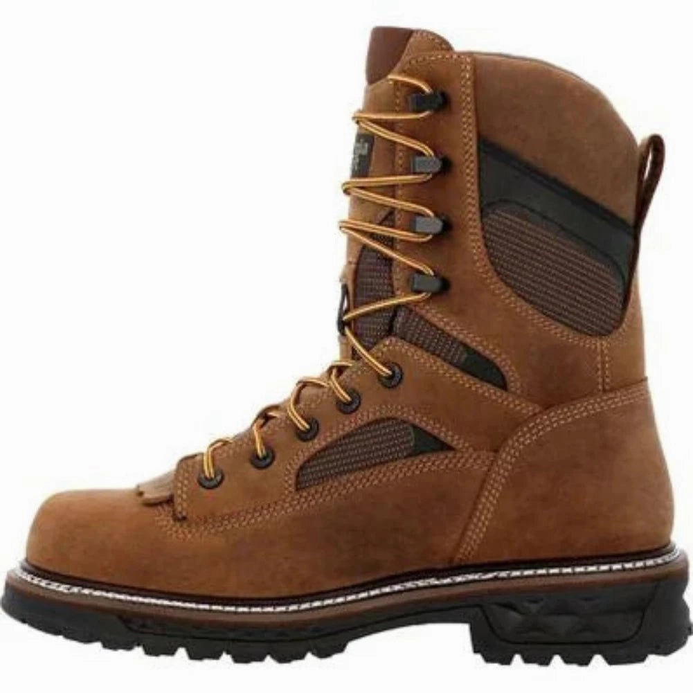 Comfort Cushioning Georgia Boot Ltx Low Heel Logger Men's Composite Toe Waterproof Work Boots Gb00669 In Brown