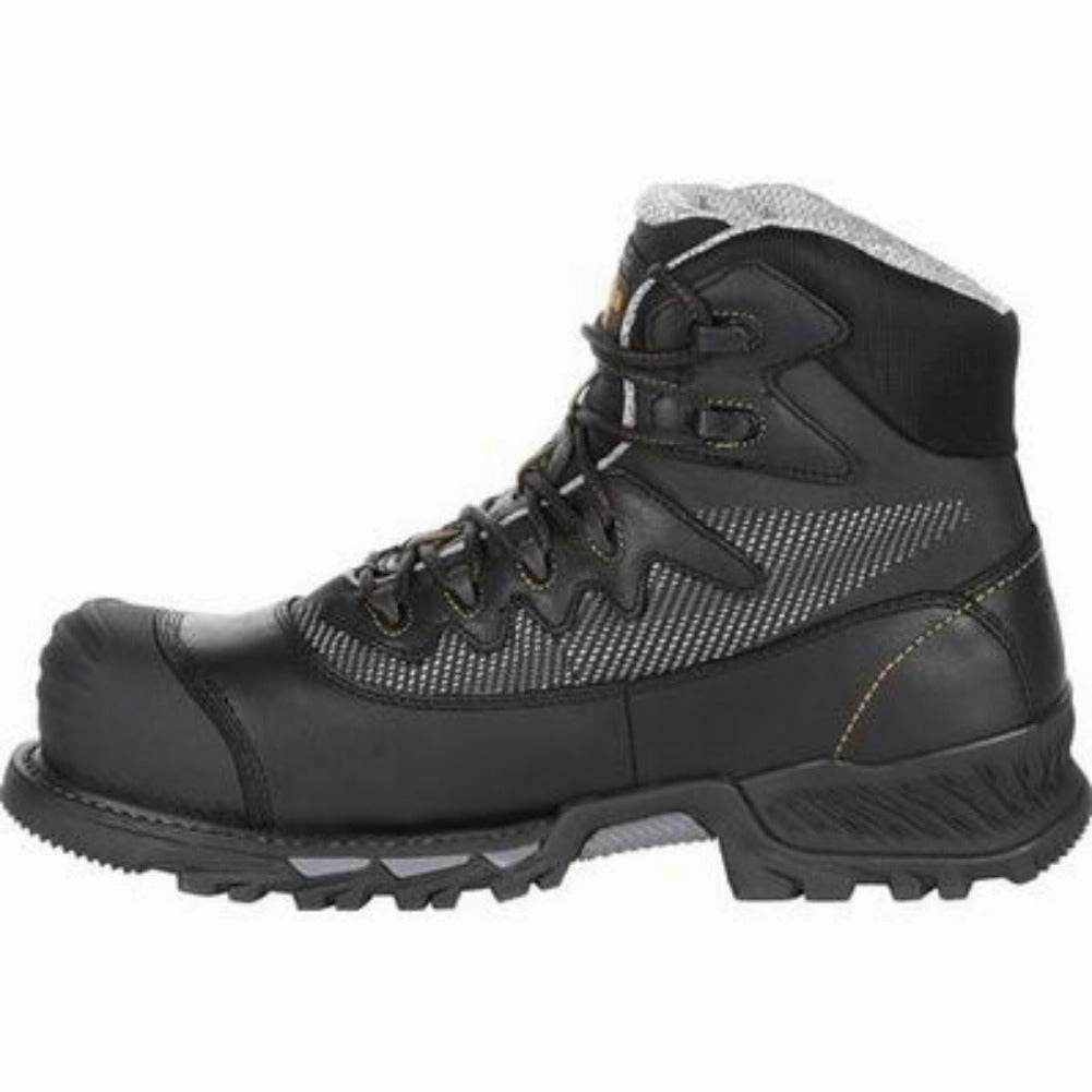 Georgia Boot Rumbler Men's Composite Toe Waterproof Boots Gb00311 In Black Mud Resistant Urban Commute Pull on