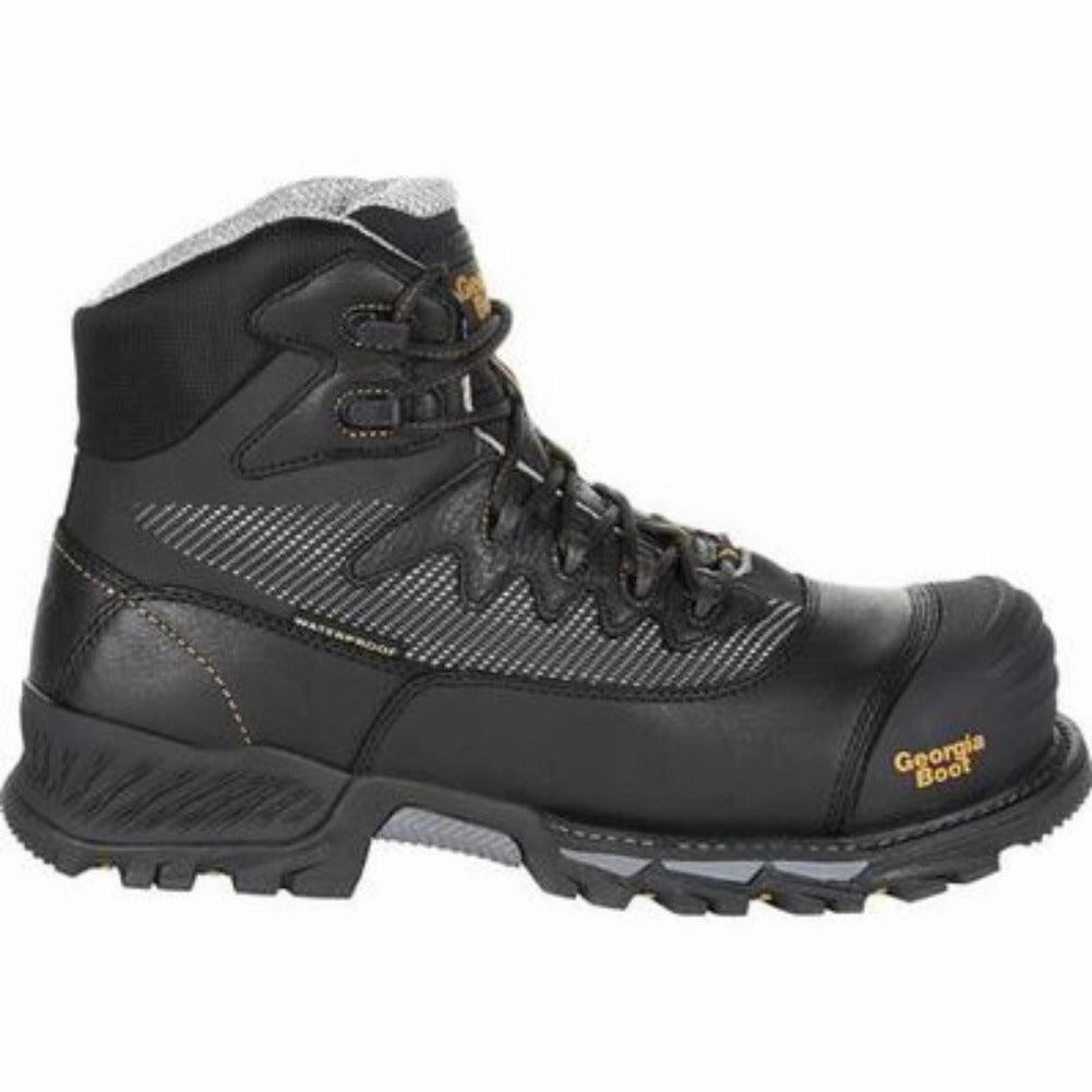 Soft Padding ground grip Georgia Boot Rumbler Men's Composite Toe Waterproof Boots Gb00311 In Black
