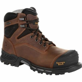 Cozy Footwear Georgia Boot Rumbler Men's Waterproof Work Boots Gb00284 In Brown