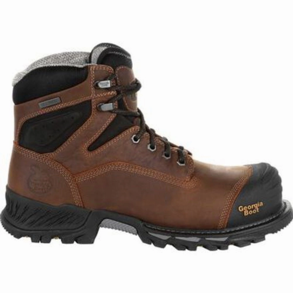 Georgia Boot Rumbler Men's Waterproof Work Boots Gb00284 In Brown Flexible Construction Workwear Style