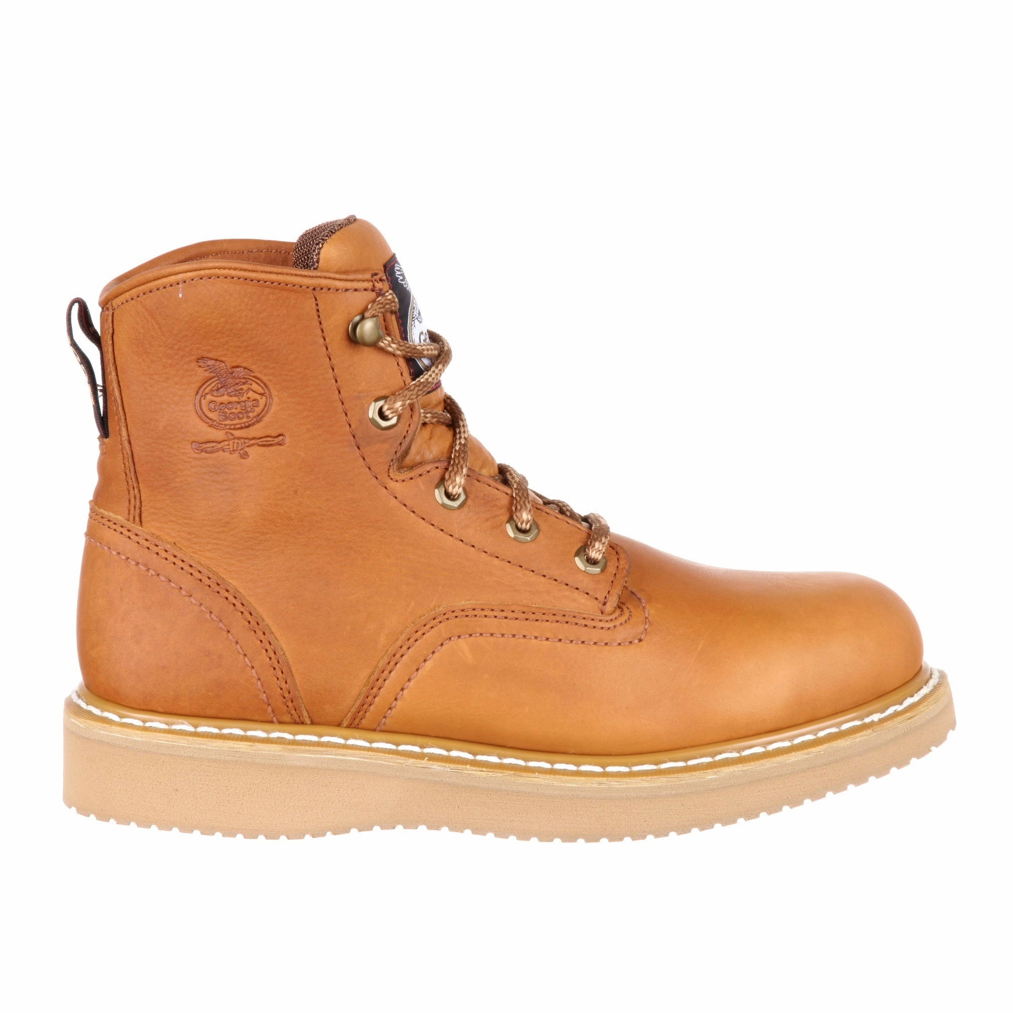 Georgia Boot Wedge Men's Soft Toe Work  Boots G6152 In Barracuda Gold High Traction Urban Commute