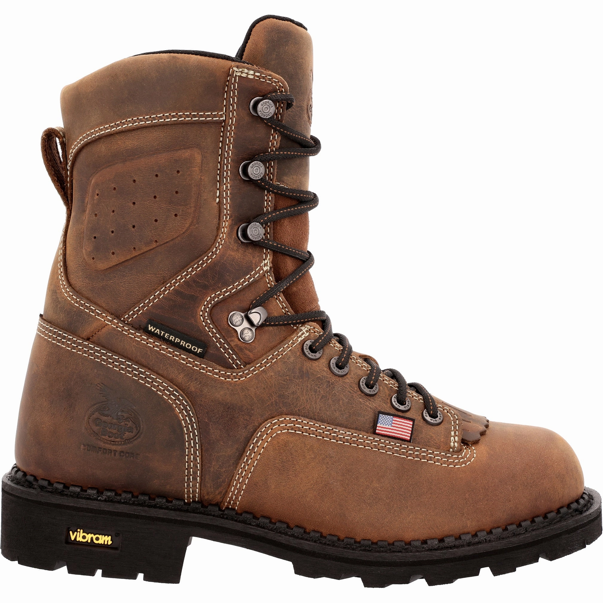 Slip Resistant Remote Hiking Georgia Men's USA Logger Waterproof Work Boot Gb00538 In Crazy Horse