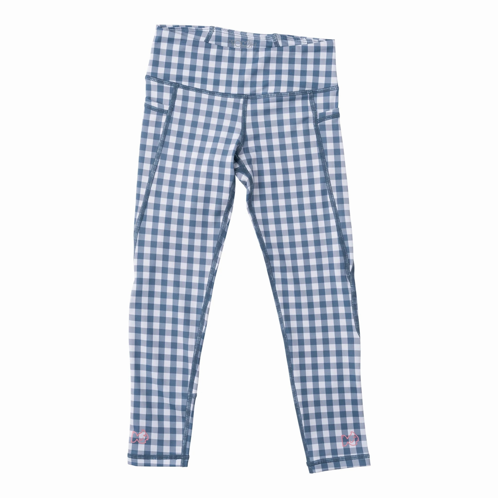 Girl's Athletic Legging - Bluefin Gingham Hygienic Finish