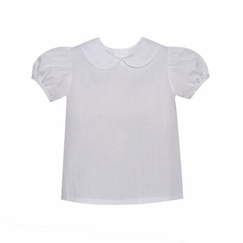 Girl's White Blouse - S/S Durable Reinforcements AntiStaticTechnology