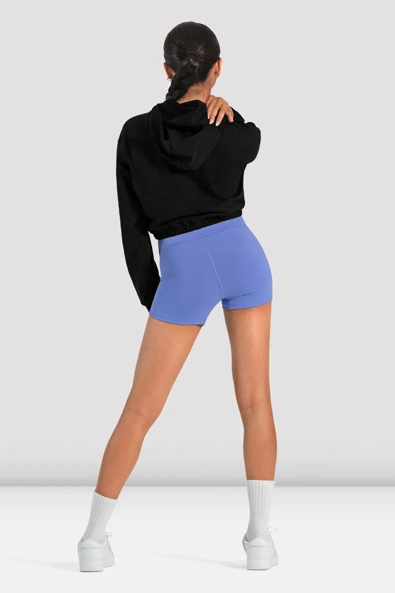 Faux Leather Sport Performance Girls Freestyle Rhythm Cropped Hoodie