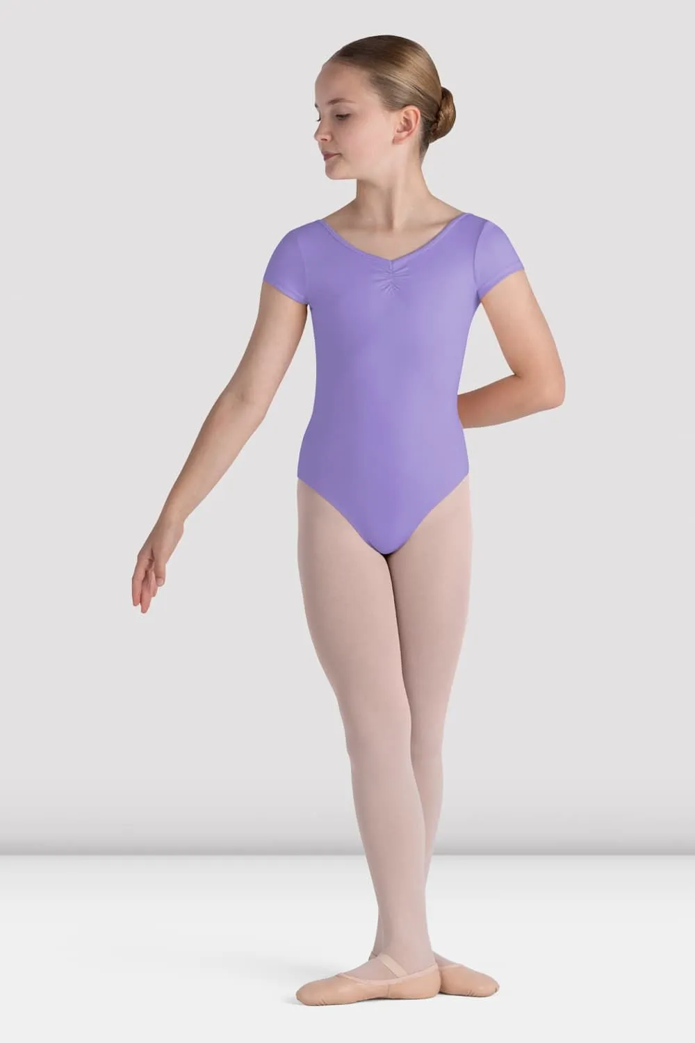 ImpactDispersing Fabric Technology Moisture Wicking Technology Girls Piper Cap Sleeve Leotard