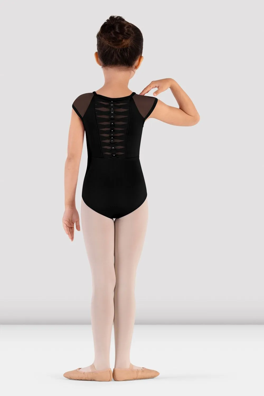 Girls Rafie Mesh Back Leotard Unilateral Tension Structure