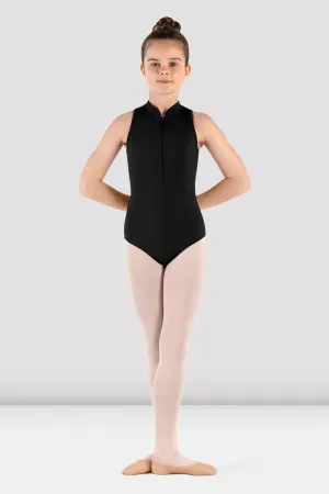 Sporty Performance Girls Rosey Zip Front Leotard