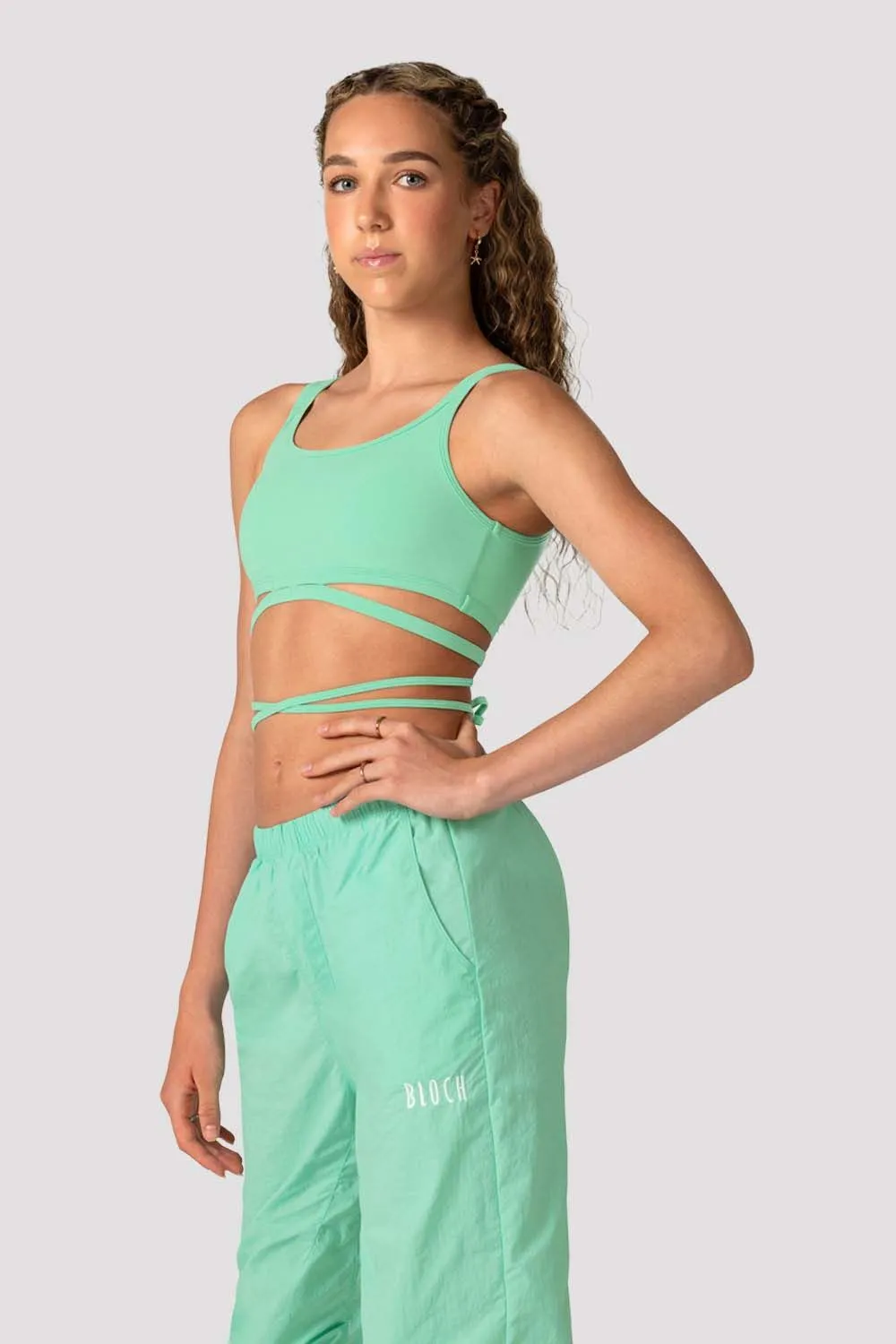 Girls Signature Tie Waist Crop Top dye interest
