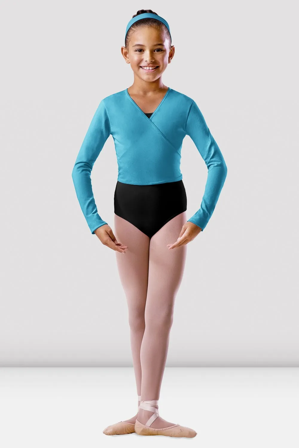 Girls Wrap Top stretchy fabric