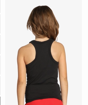 Ocean Air Pure Tone Girls Basic Tank Top - Black