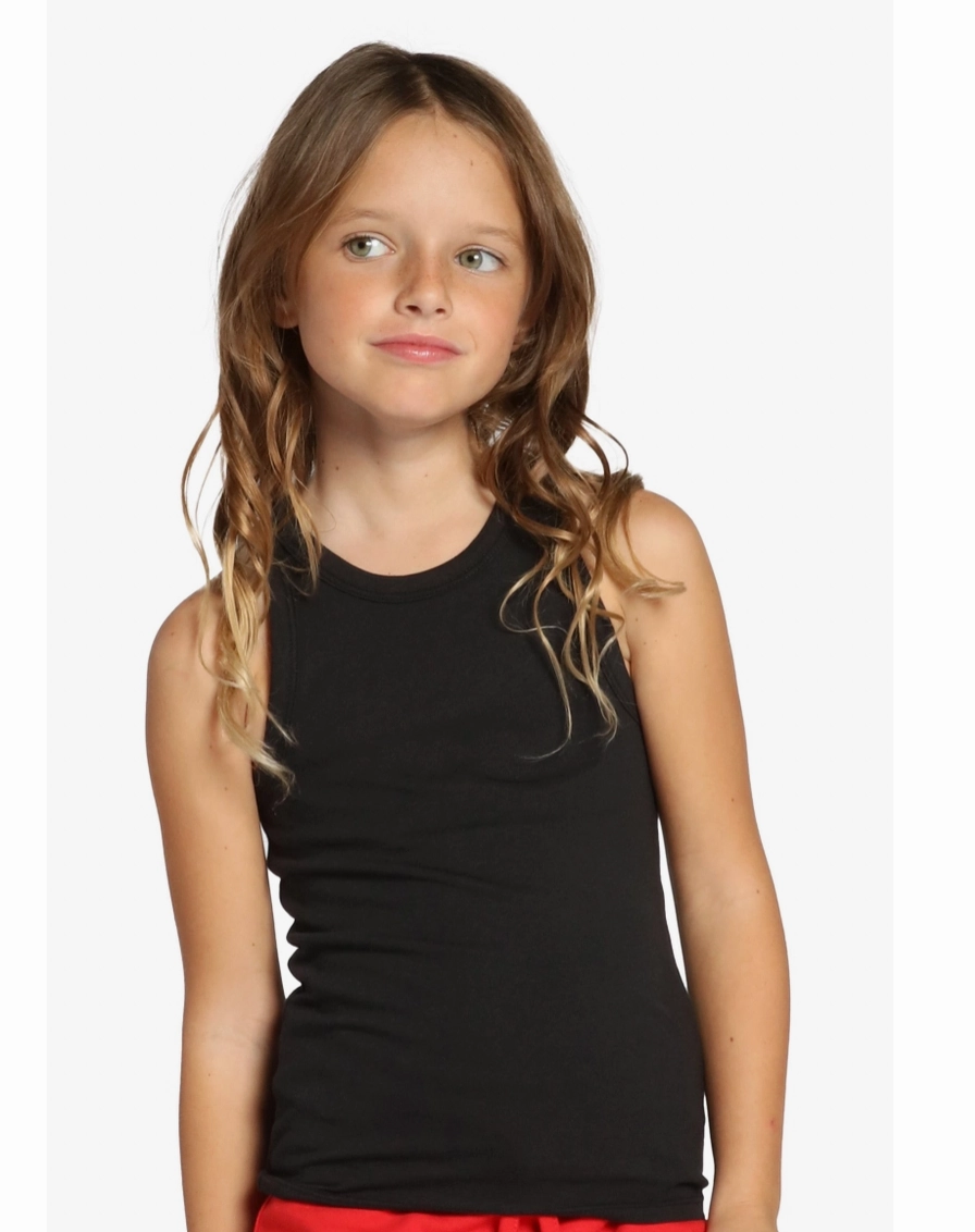 Basic Wardrobe Light Jacket Girls Basic Tank Top - Black