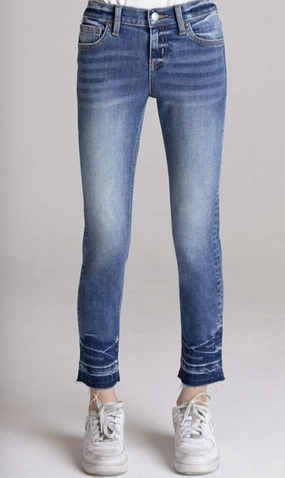 Girls Dark Blue Skinny Jeans Boho Free Fashion Design