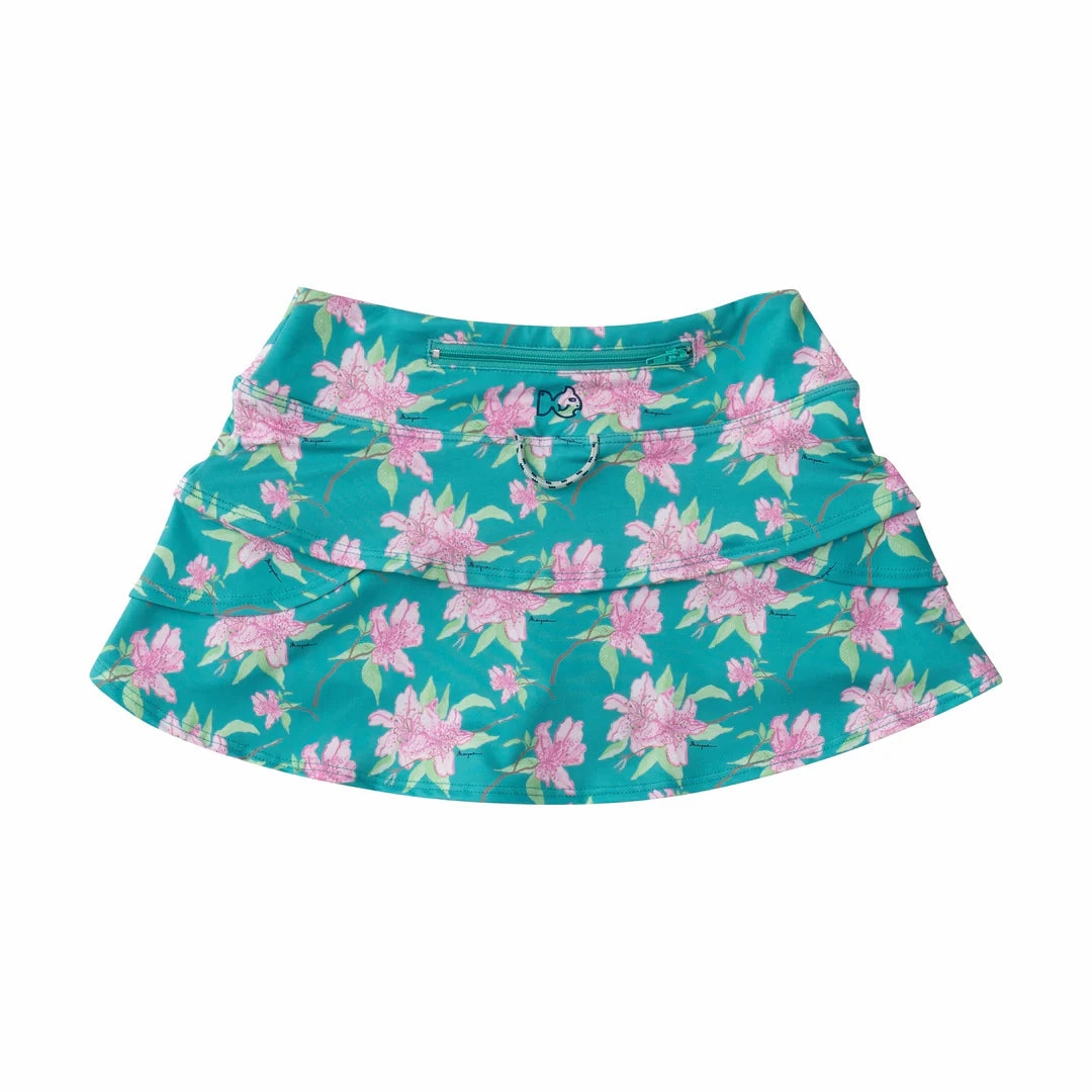 QuickDryTechnology Modular Attachment System Girls Starboard Swing Skort in Augusta Azalea Print