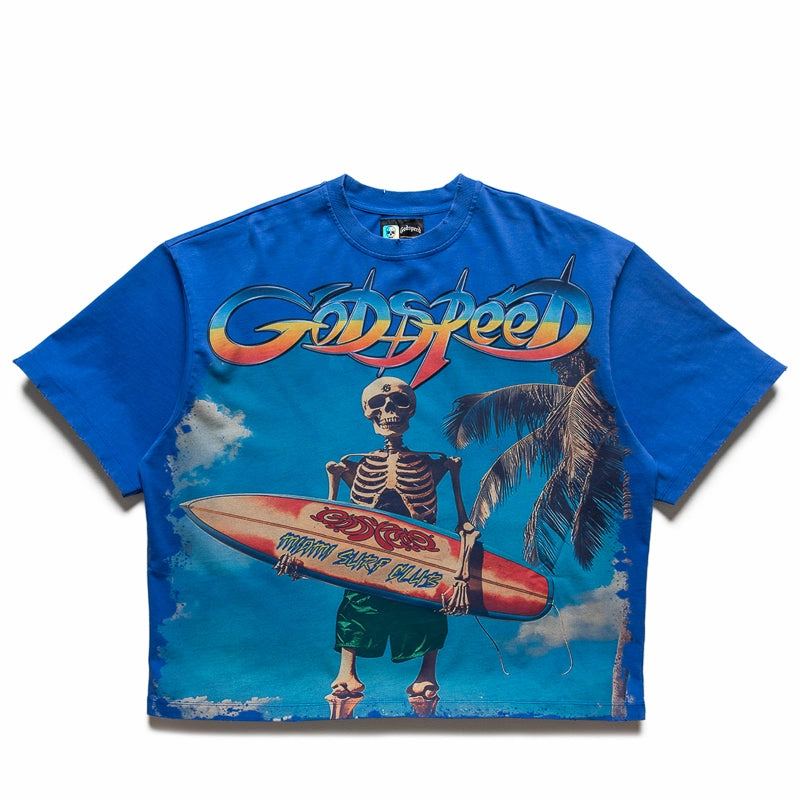 Godspeed New York Miami Surf Club Tee - Blue Comfort Fit Comfortable Wear