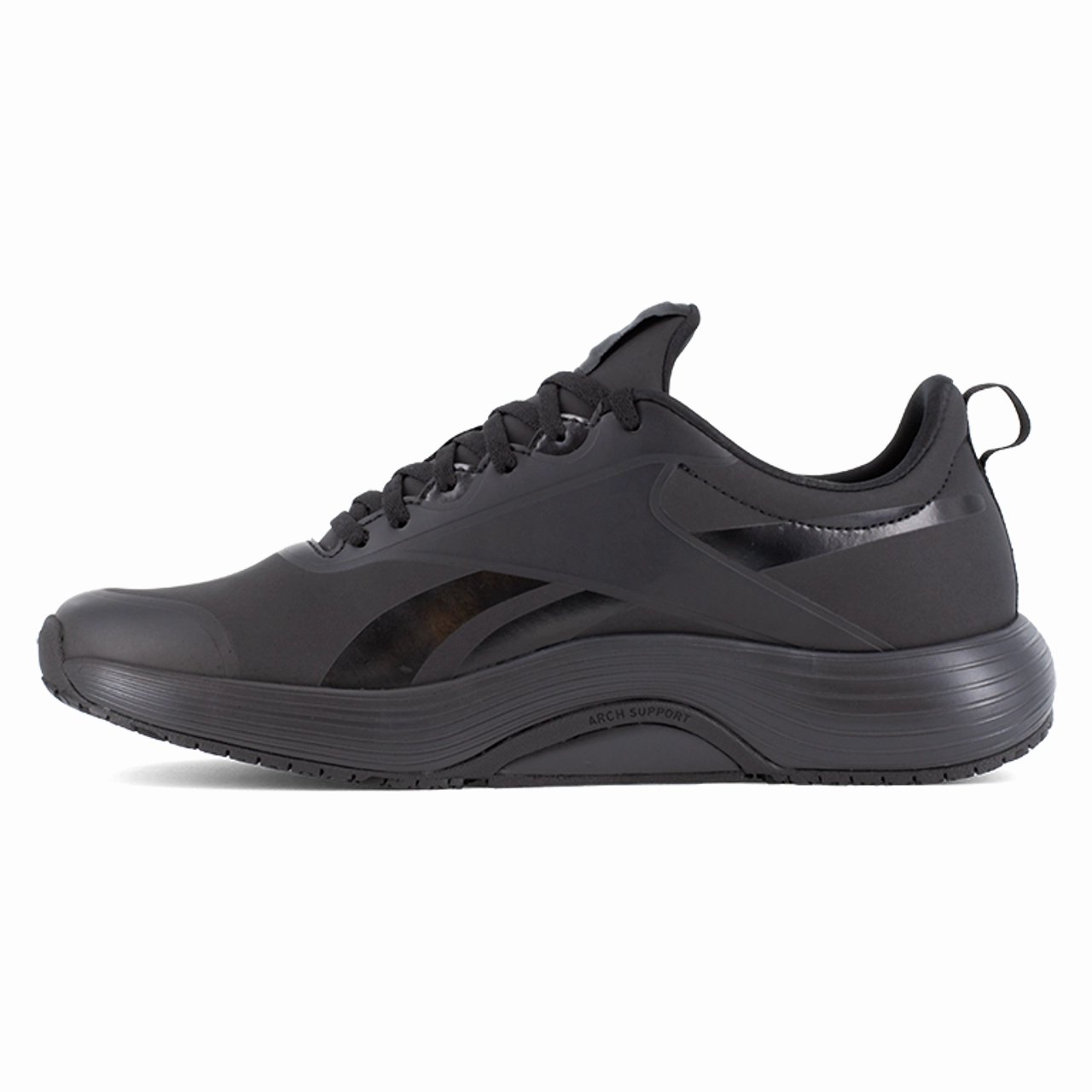 long distance running shoes Breathable Upper Reebok Work Lite Plus 4 Work Soft Toe RB5101 Men's Athletic Work Shoe in Black