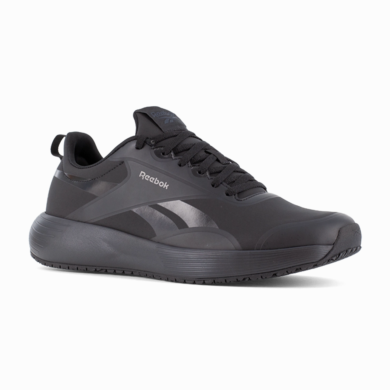 Reebok Work Lite Plus 4 Work Soft Toe RB5101 Men's Athletic Work Shoe in Black Impact Diffusion Foam