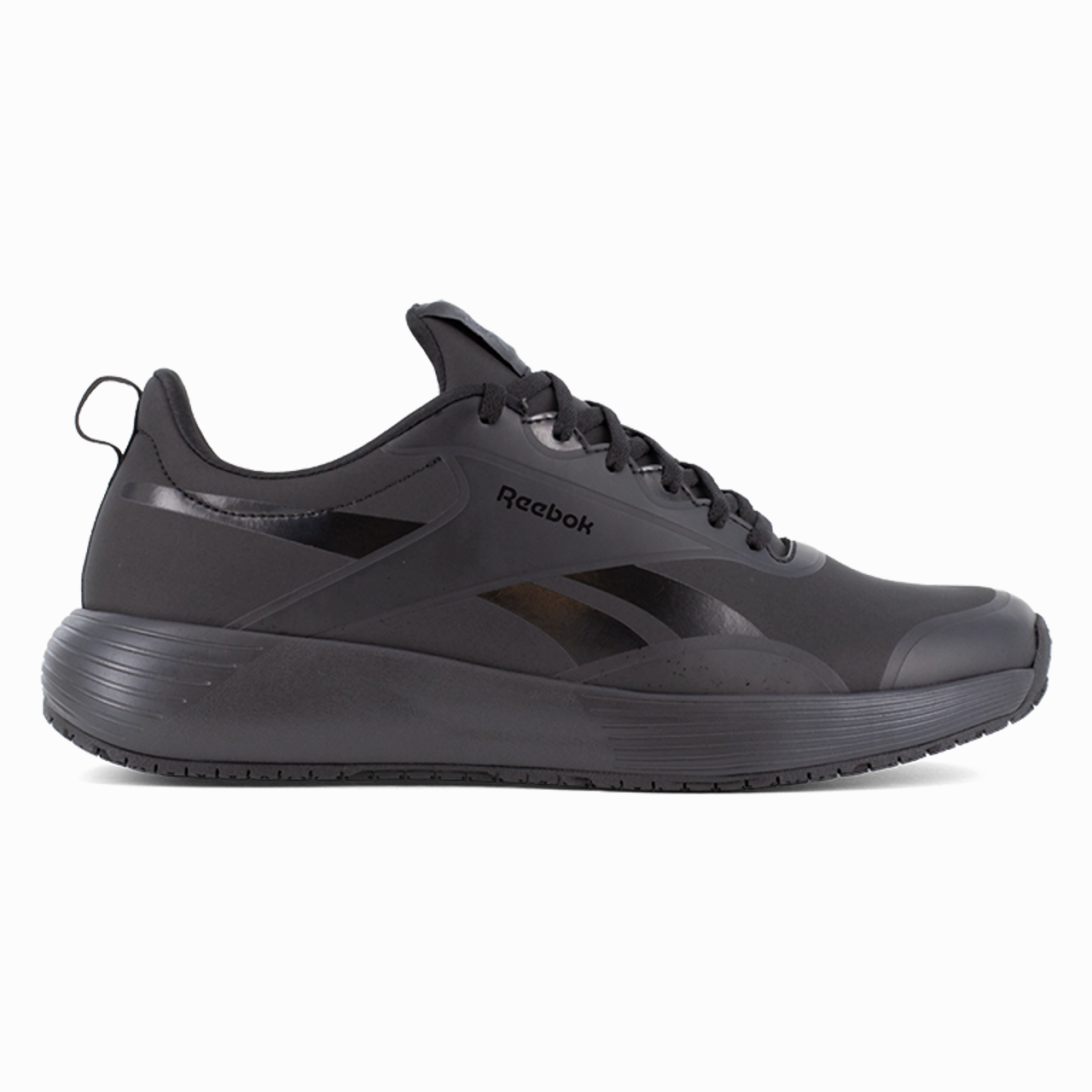 Moisture Wicking Lining Reflective Safety Details Reebok Work Lite Plus 4 Work Soft Toe RB5101 Men's Athletic Work Shoe in Black