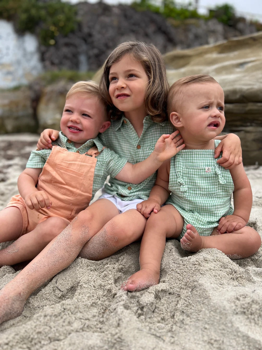 Green Plaid Woven Shirt FourWay Stretch Relaxed Wear