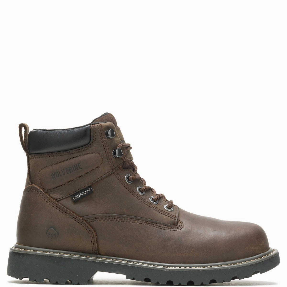 Wolverine Floorhand Wp Men's Soft Toe 6" Work Boot (w10643) In Dk Brown Waterproof footwear Industrial Comfort