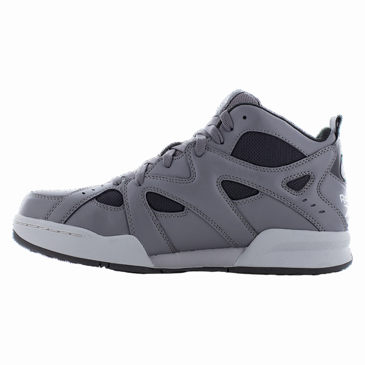Neutral Running Platform Reebok Work ATR Decimator Work RB9421 Men's Mid Cut Work Sneaker with Internal Metatarsal Guard - Gray and Black