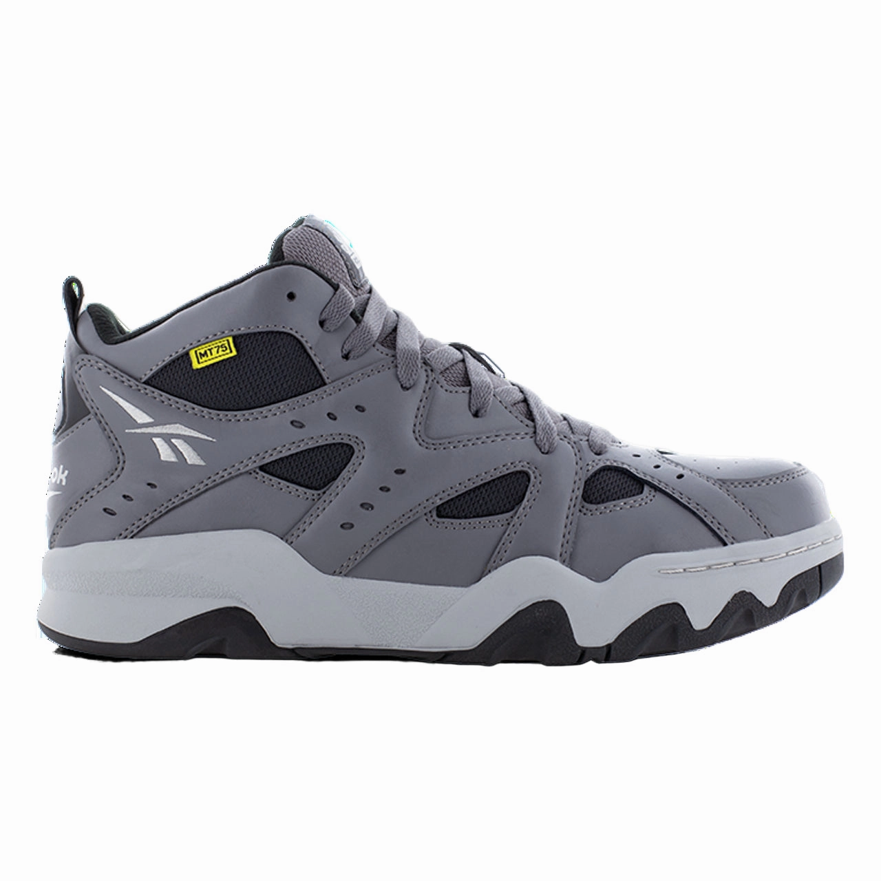 Reebok Work ATR Decimator Work RB9421 Men's Mid Cut Work Sneaker with Internal Metatarsal Guard - Gray and Black safety trail running shoes Eva Midsole