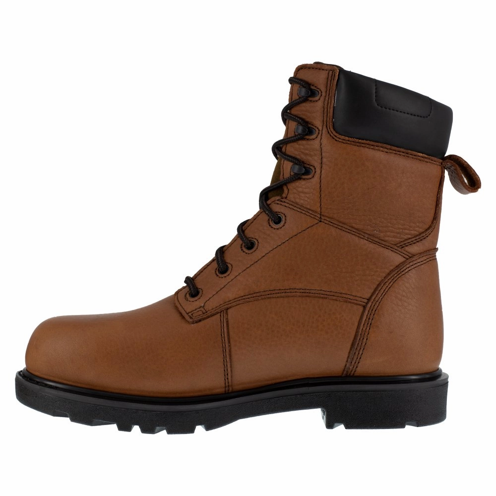 Heat Resistance Secure Cushioning Iron Age 8" Men's Work Boot Waterproof Composite Toe Hauler Ia0180 In Brown