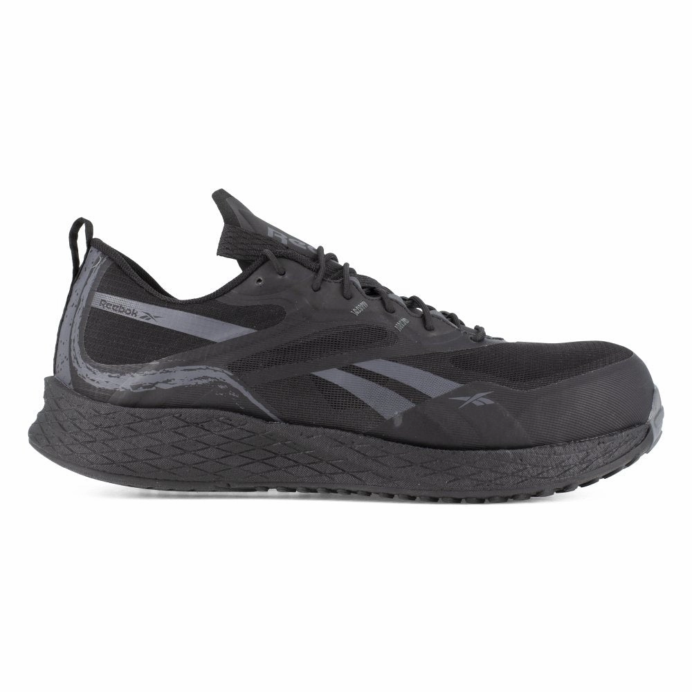 Comfort Padding Shoes Anti Bacterial Reebok Women's  Floatride Energy 3 Adventure Athletic Work Shoe Composite Toe Rb390 In Black