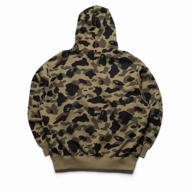 A Bathing Ape 1st Camo Jacquard One Point Relaxed Fit Hoodie - Green EcoFriendly Dye
