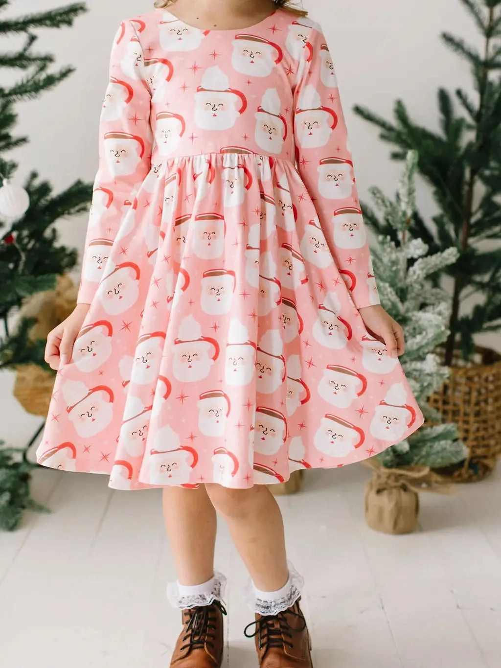 Lift Mode Gwendolyn Dress in Santa Cocoa | Girls Christmas