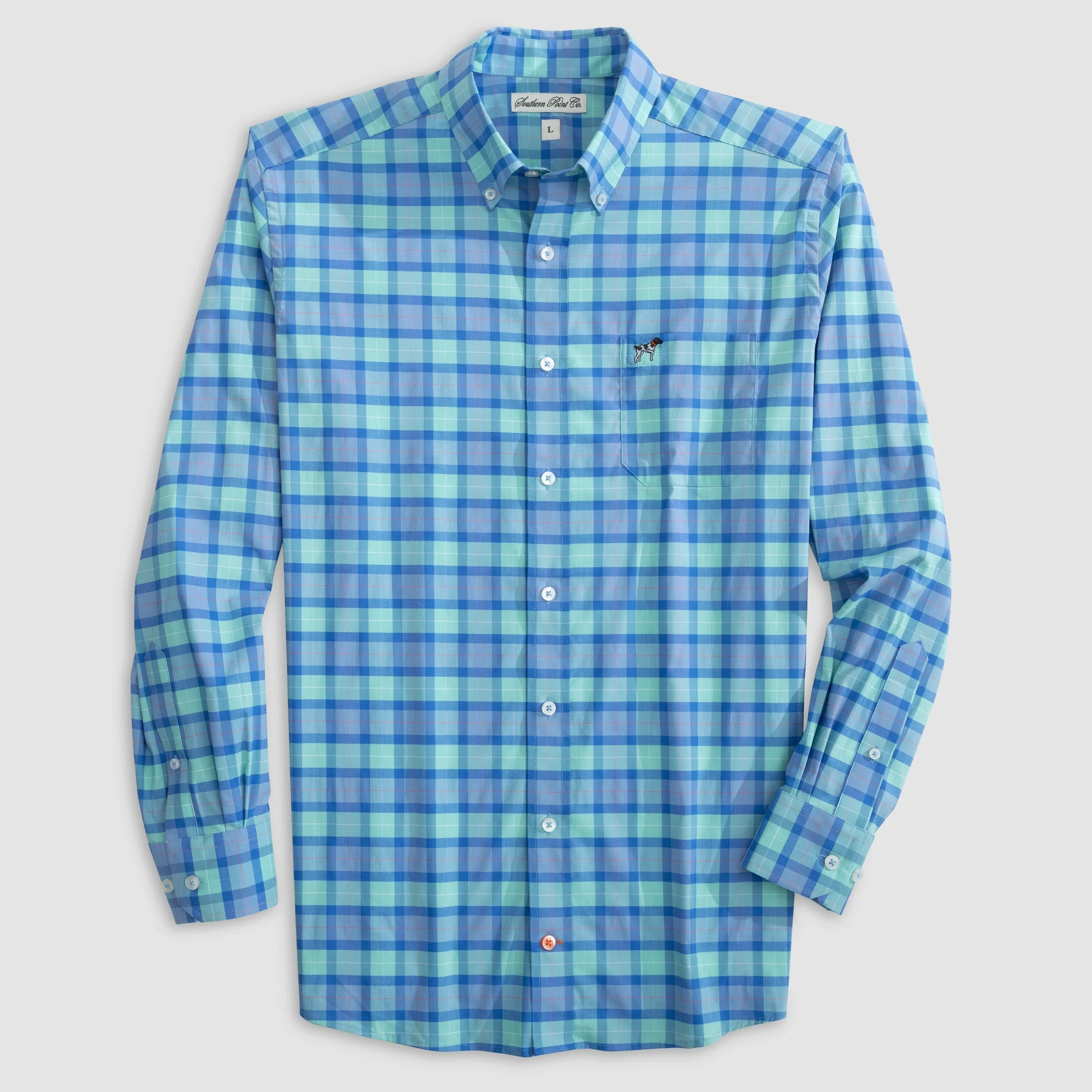 Bride Side Hadley Stretch Button Down - Topsail Plaid