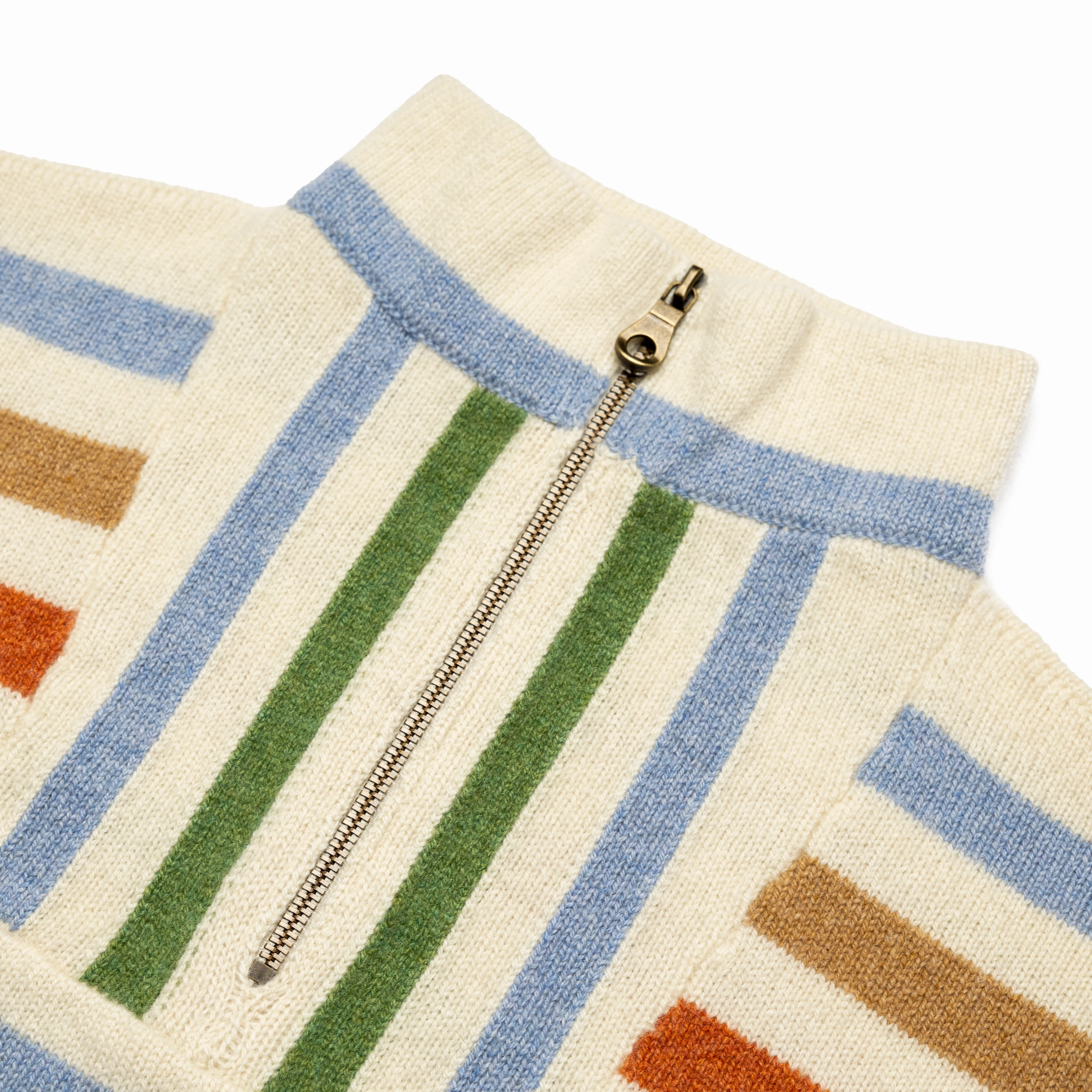Harden Striped Sweater - Blue/Camel/Green/Orange Luxury Touch Happy Core