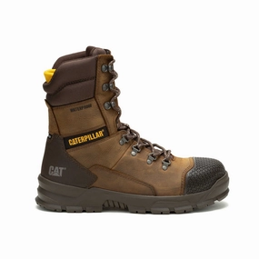 Eco Material Nature Lover Padded Interior Comfort Seeker Caterpillar Accomplice X 8" Waterproof Steel Toe Men's Work Boot (p91642) In Real Brown